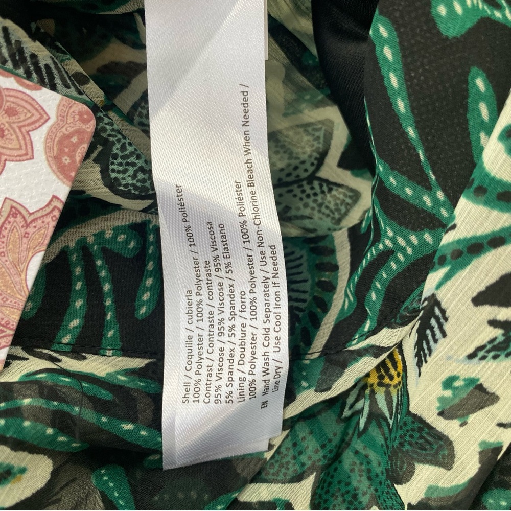 NWT Band of the free Floral Green and Black Sheer long sleeve Bodysuit size M - Picture 11 of 12